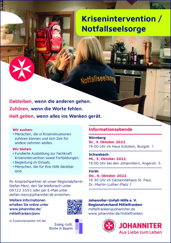 Plakat der Notfallseelsorge. Keine Barrierefreie Version verfügbar. Für weitere Informationen wenden Sie sich bitte an www.notfallseelsorge-nuernberg.de 